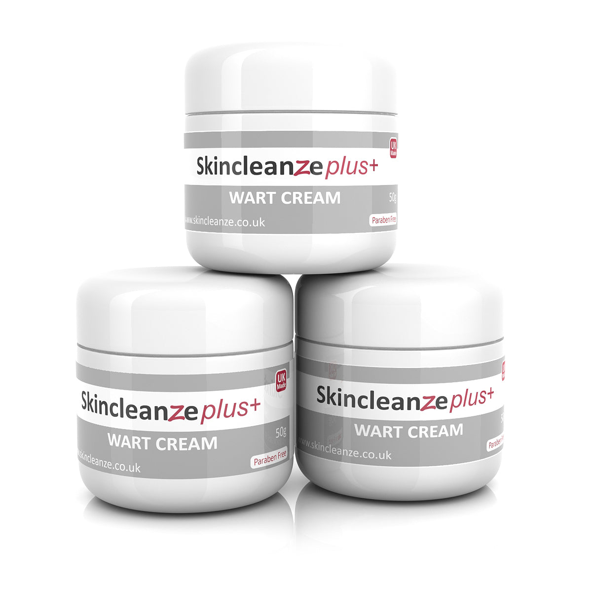 Skincleanze plus+ Wart & Verruca Cream Double Strength (Pack of 3x 50g)