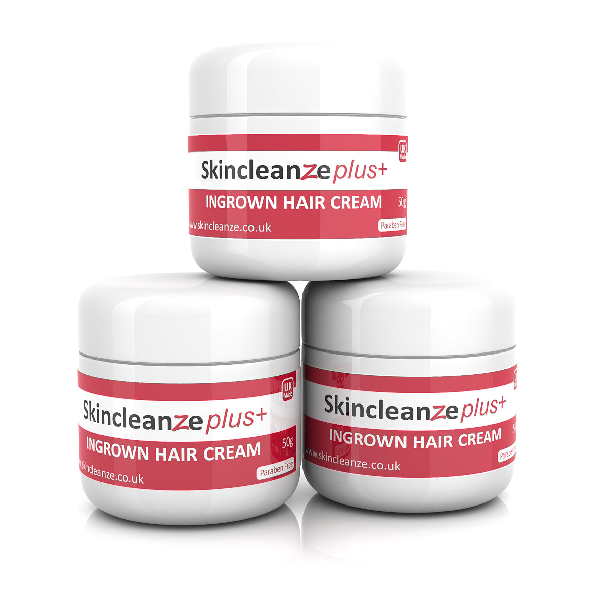 Skincleanze plus+ Ingrown Hair Cream Double Strength (Pack of 3x 50g)