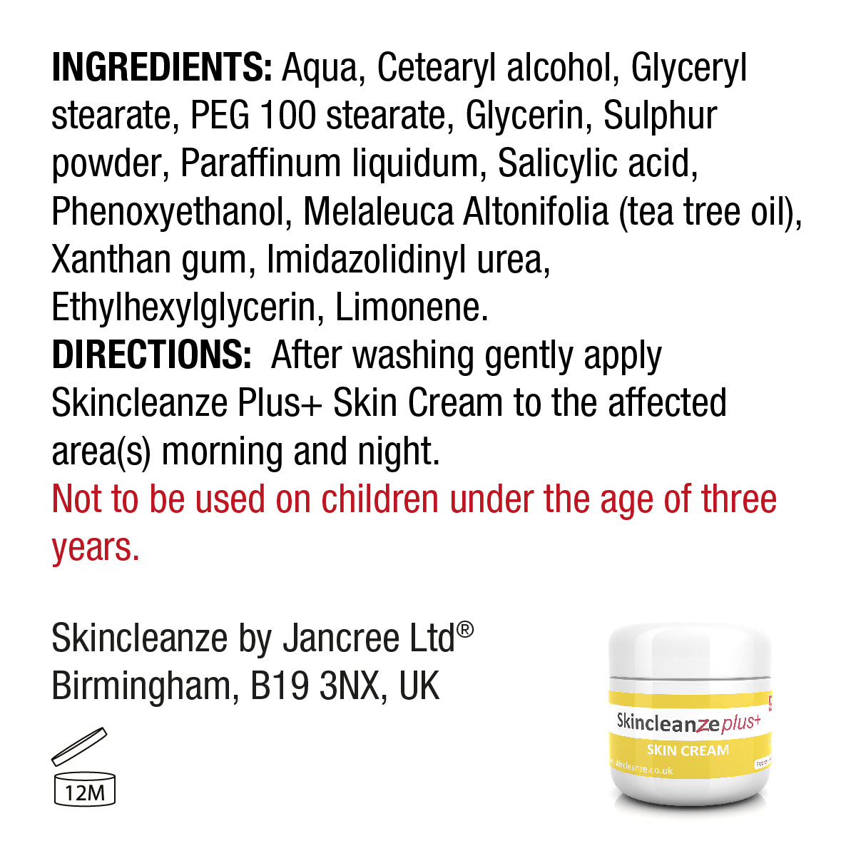 Skincleanze plus+ Acne Skin Cream - Double Strength (Pack of 2x 50g)