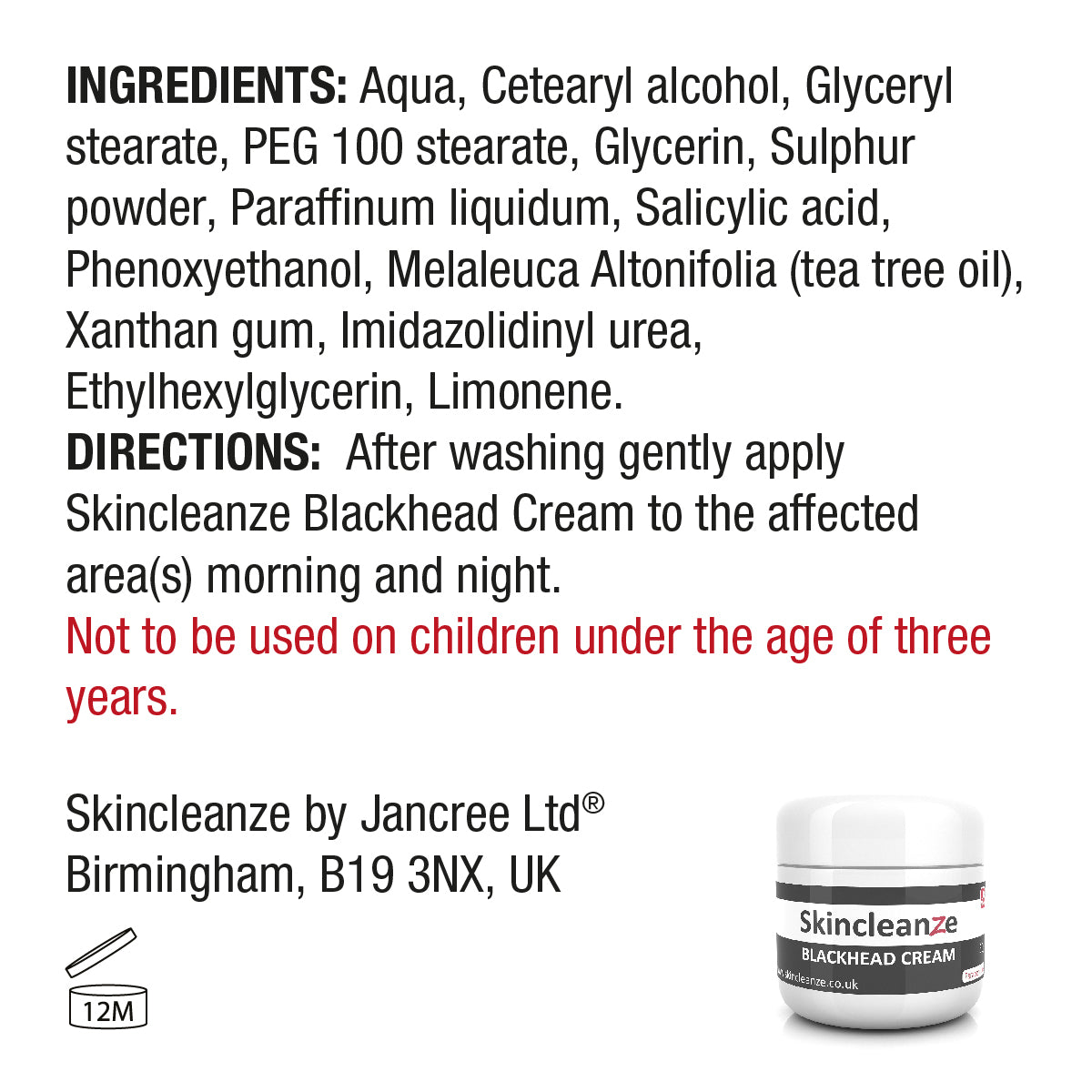Skincleanze Blackhead Cream (Pack of 3x 50g)