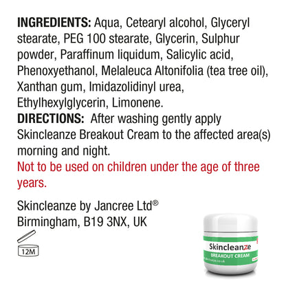 Skincleanze Acne Breakout Cream (Pack of 3x 50g)