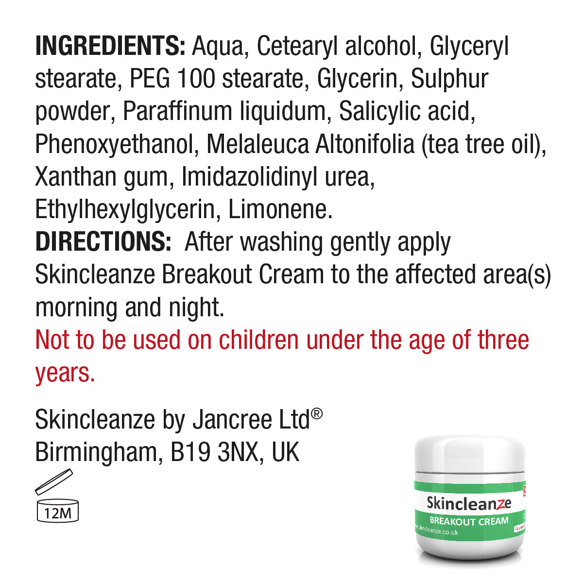 Skincleanze Acne Breakout Cream (Pack of 2x 50g)