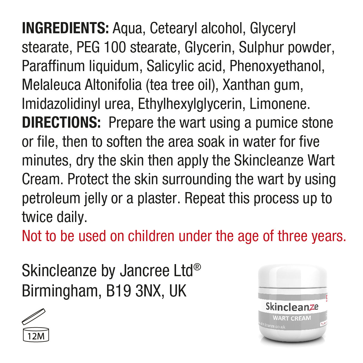 Skincleanze Wart & Verruca Cream (50g)